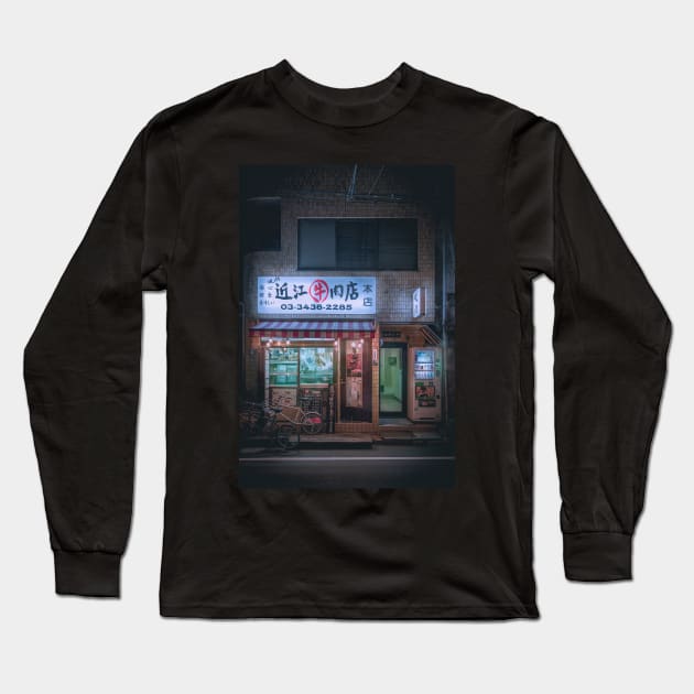 Neo Tokyo - Small Izakaya in the back street of Tokyo Long Sleeve T-Shirt by TokyoLuv